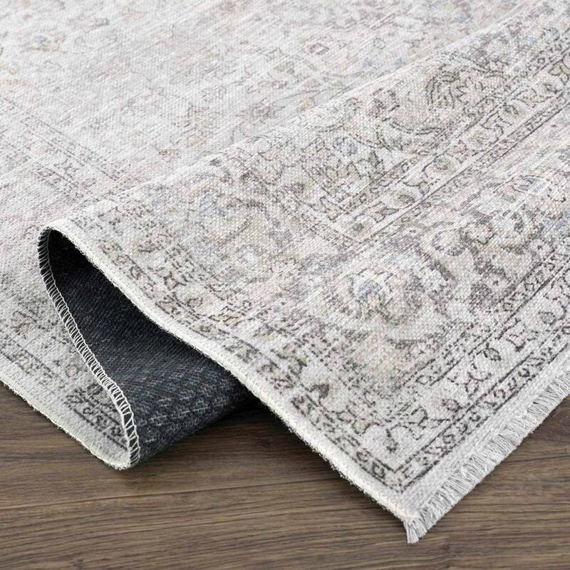 Hauteloom Ariana Living Room, Bedroom Machine Washable Area Rug - Pearl, Dark Brown, Brown - 5' x 7'6"