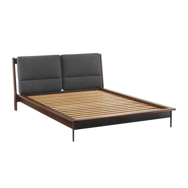 Landon King Platform Bed with Fabric, Crimson