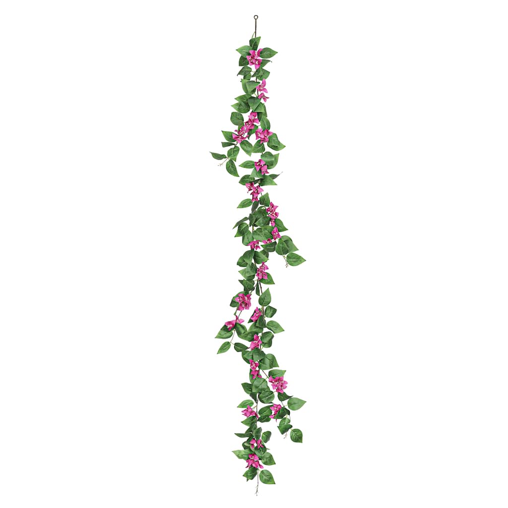 Fuchsia Artificial Bougainvillea Flower Garland Hanging Vine 6ft - 72" L x 8" W x 3" DP
