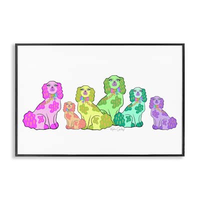 Stupell Colorful Posh Pooches Framed Giclee Art Design By Katie Conley