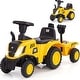 preview thumbnail 1 of 4, Kids Ride on Tractor Licensed Caterpillar Sliding Car with Shovel - Yellow & Black Yellow & Black