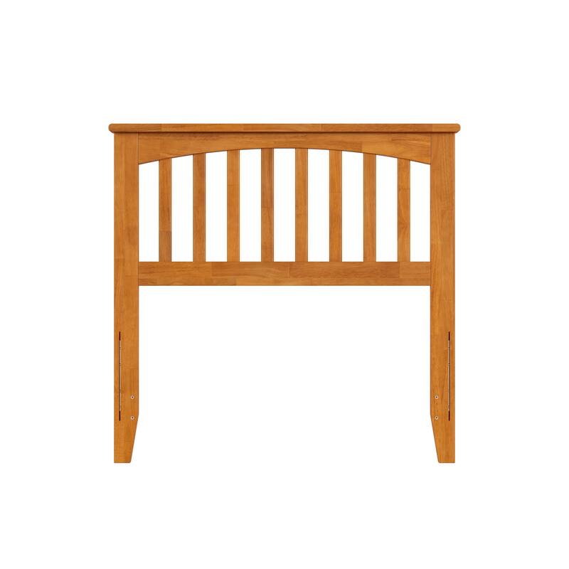Twin Solid Wood Headboard with Attachable USB Charger in Light Toffee for Modern Convenience and Style