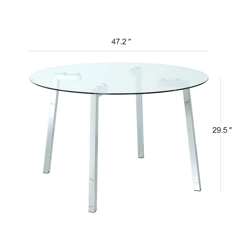 Modern minimalist ROUND glass dining table