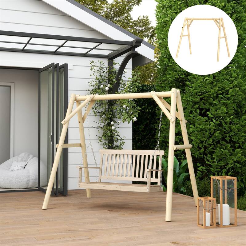 Heavy Duty Outdoor Swing Frame for Porch or Backyard Use - 78.7" W x 53.1" D x 67.7" H - Beige