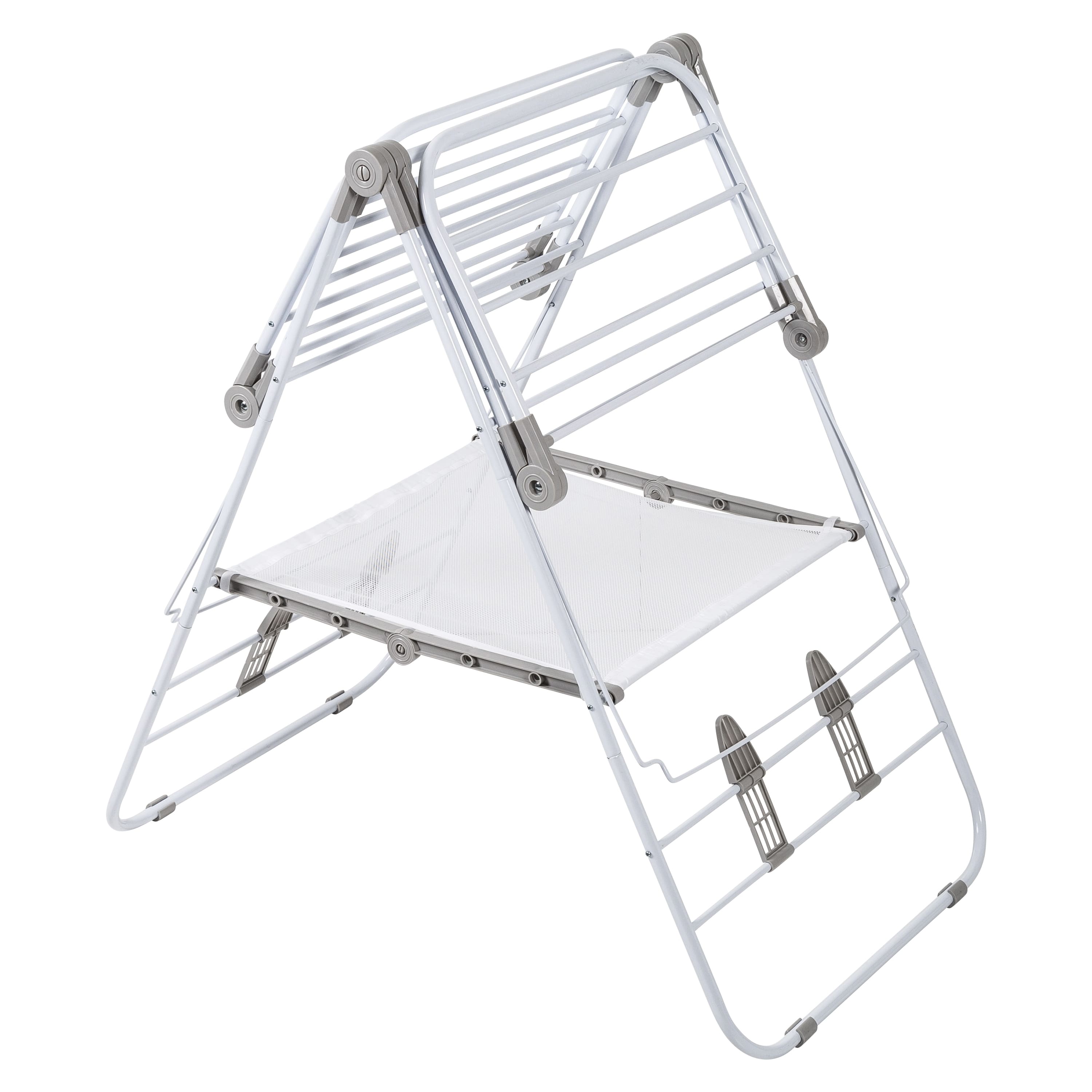 HoneyCanDo White Expandable and Folding Gullwing Clothes Drying Rack