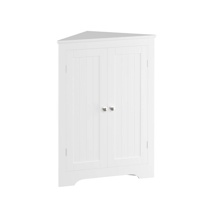 Floor Corner Cabinet with 2 Doors and Adjustable Shelves,Freestanding Narrow Cabinet Organizer,Corner Storage Cabinets