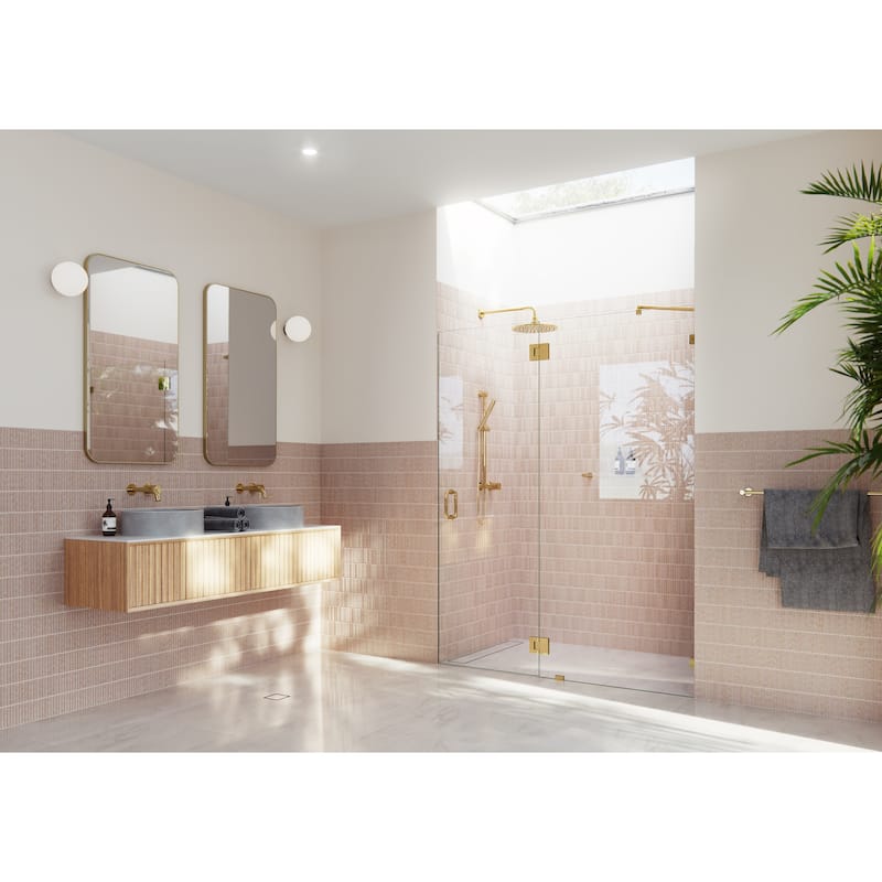 Glass Warehouse 78" x 55.75" Frameless Shower Door - Glass Hinge