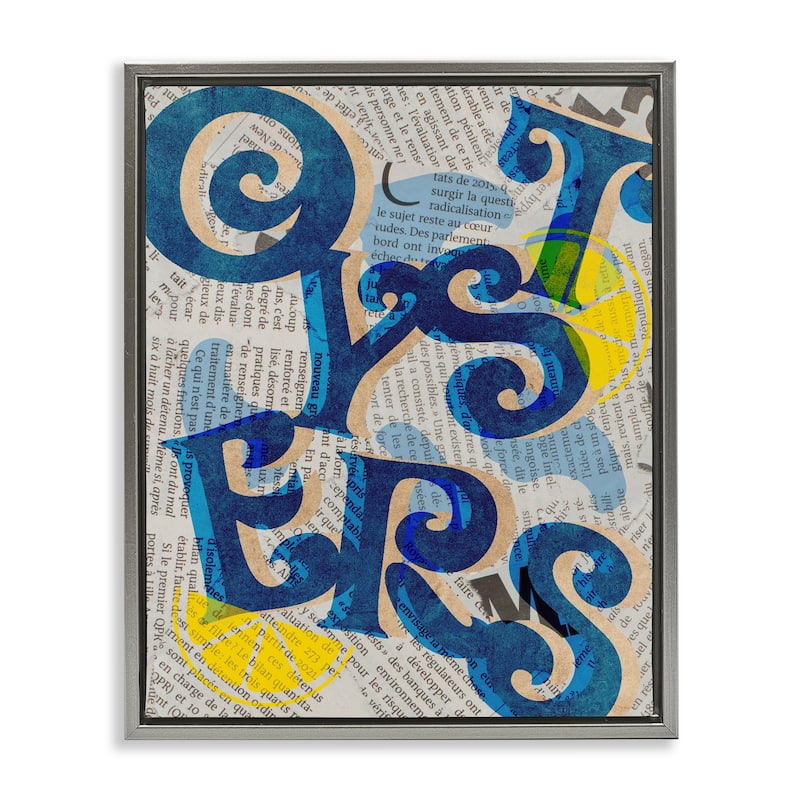 Stupell Classic Retro Oysters Framed Floater Canvas Wall Art Design By Lil' Rue - 17 x 21 - Grey