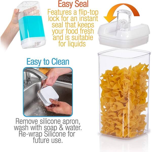 Shop Cheer Collection Set Of 7 Airtight Food Storage Containers Plus Dry Erase Marker And Labels Overstock 31608556