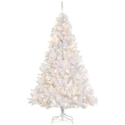 6FT Artificial Christmas Tree with Warm White LED Lights and Full Branch Tips