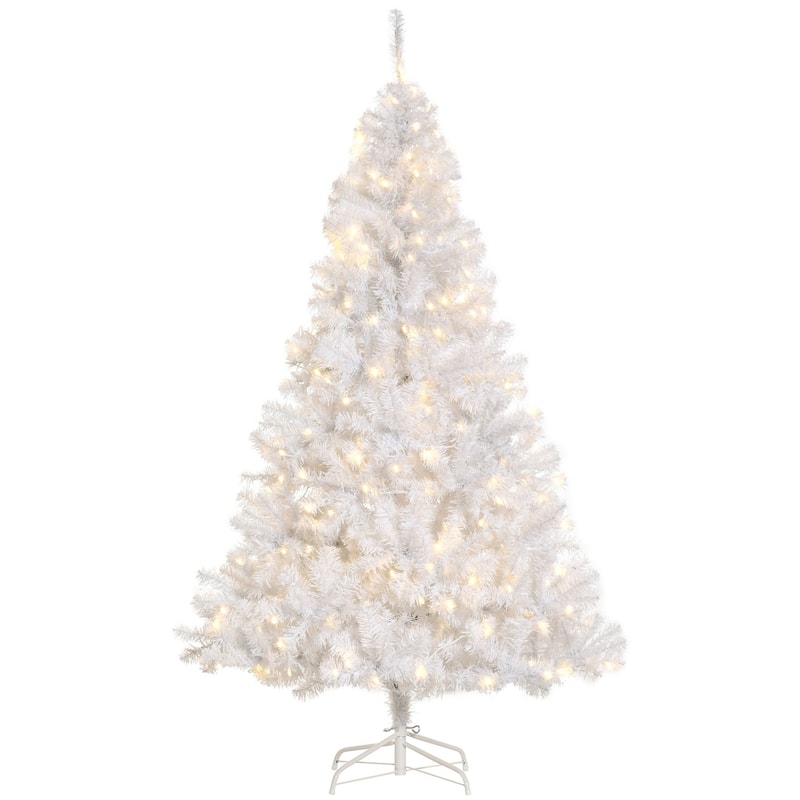 6FT Pre-Lit Douglas Fir Christmas Tree with 250 LED Lights and 1000 Branch Tips - 6 Foot - White