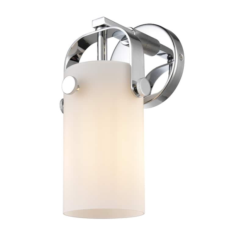 Innovations Lighting 423-1W-11-5 Pilaster II Cylinder Sconce Pilaster - Polished Chrome / Matte White