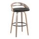Option Black Faux Leather/Light Grey Wood/Black Metal