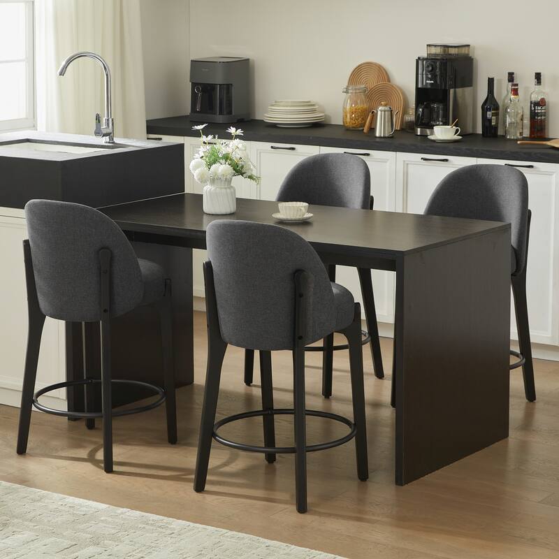 set of 4 Upholstered Counter Height Bar Stools
