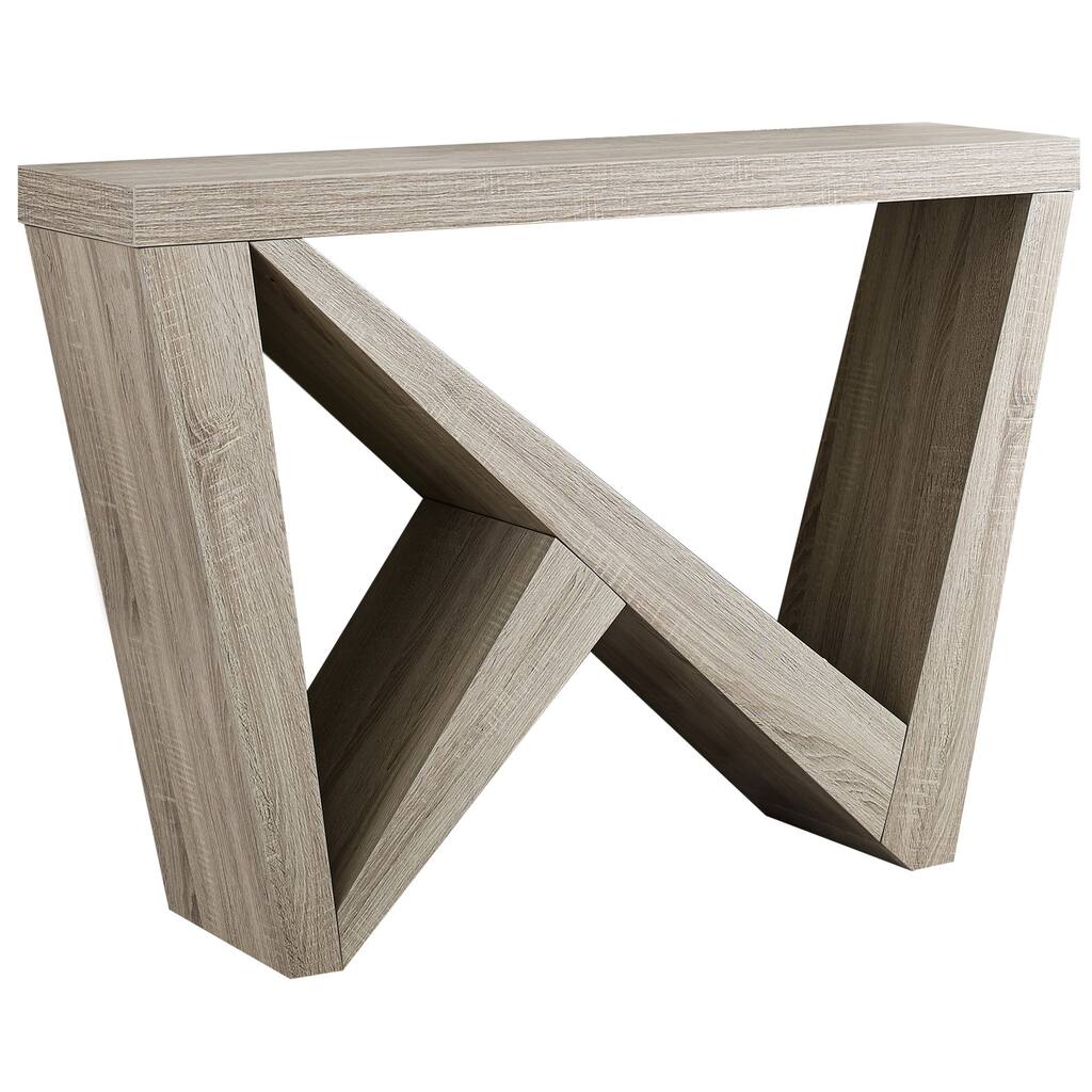 47" Contemporary Rectangular Wood Console Table with Abstract Base for Hallway or Living Room - 47.25”L x 11.5”W x 32”H