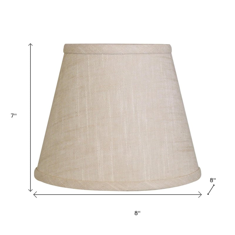 HomeRoots Light Yellow Linen Empire Lamp Shade - 8" L x 8" W x 6.5" H