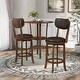 preview thumbnail 12 of 22, Irvi Traditional Rubberwood 3-Piece Barstool Counter Height Dining Set by Furniture of America Merlot/Brown
