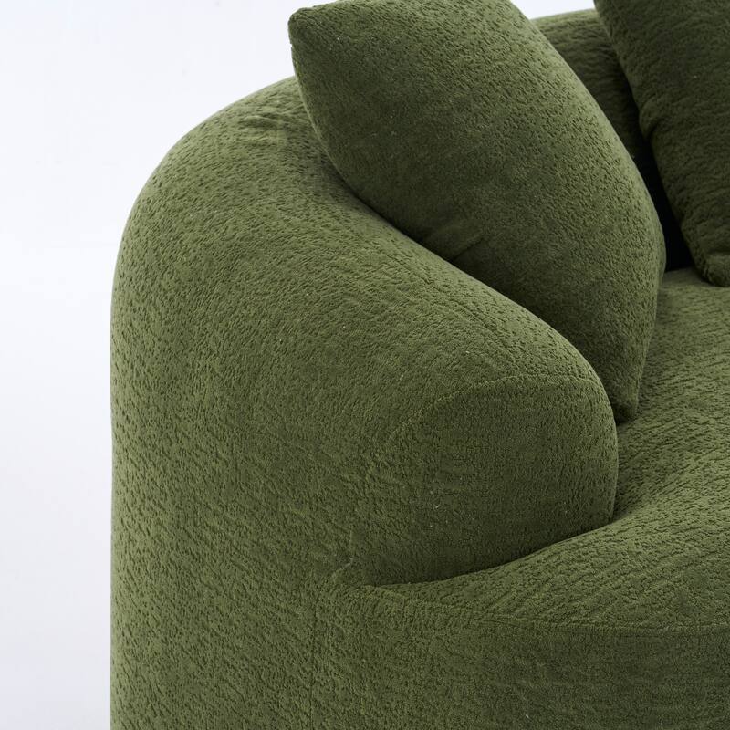 Curved Loveseat Full Compression Sponge 30D Sofa Chenille No-Assembly