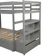 preview thumbnail 14 of 13, Twin/King Pine Bunk Bed with Trundle and Storage