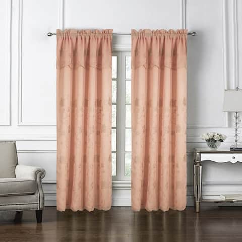 Sephora Floral Embroidered Rod Pocket Single Curtain Panel - (1x) 54 x 90 in. - (1x) 54 x 90 in.