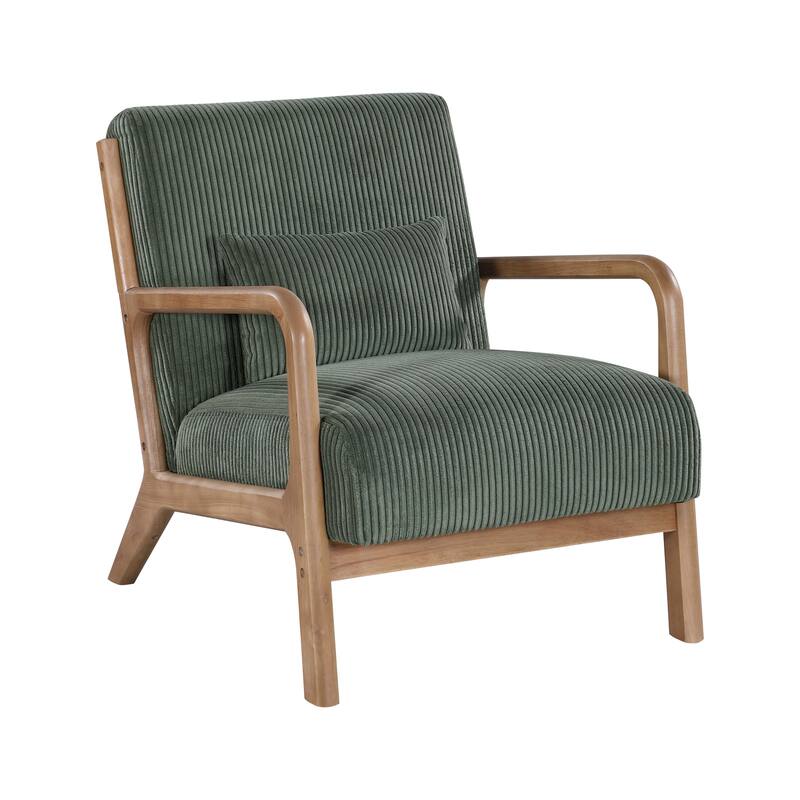 Lounge Chair with Wooden Frame - 32.25" D x 26" W x 30.5" H