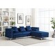 preview thumbnail 2 of 17, Velvet Standard sectional l shaped Sleeper Sofa with Reversible Ottoman - 104"