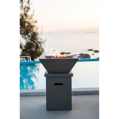 Rockland 27" Square Fire Bowl w/ Pedestal Stand