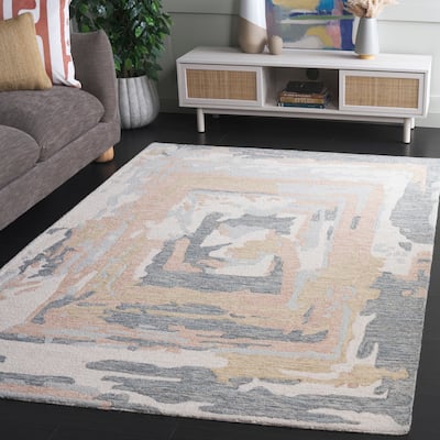 SAFAVIEH Handmade Ebony Taniusa Modern Contemporary Wool Rug