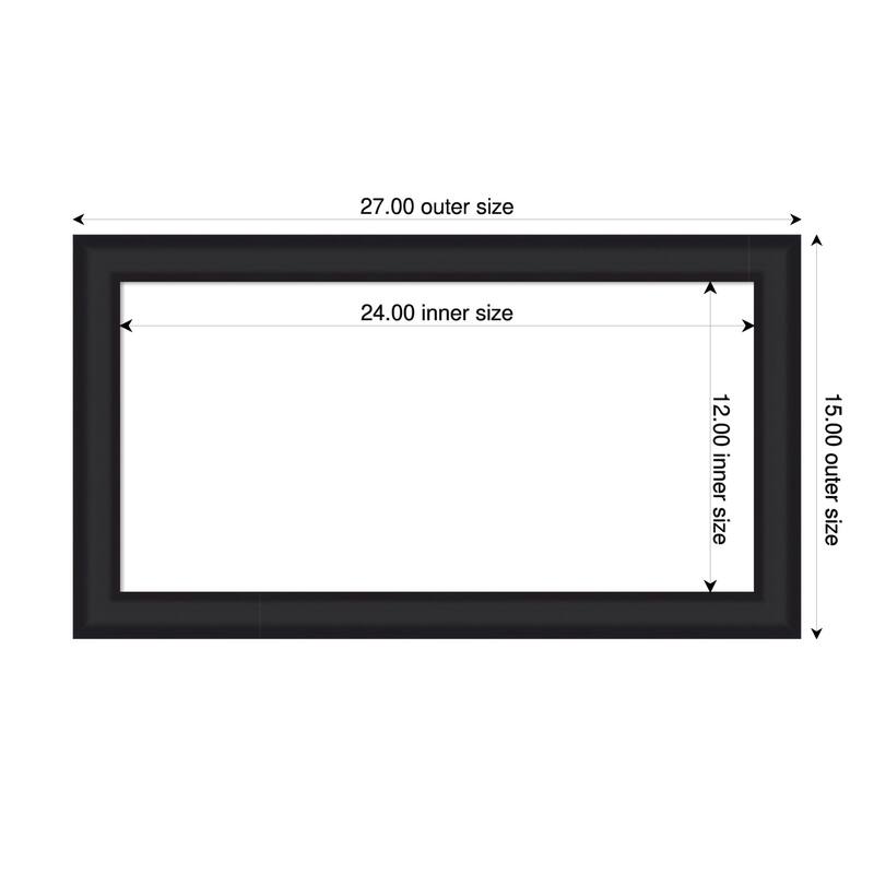 Oliver Narrow Framed Dry Erase Magnetic Board - 27 x 15 in - Oliver Black Narrow