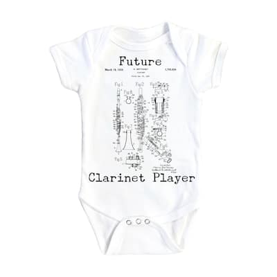 Clarinet Patent - Baby Boy Girl Clothes Infant Bodysuit Funny Cute Newborn