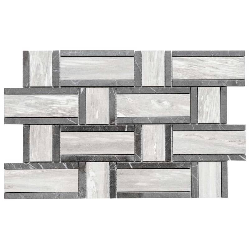 Stately Tre Basketweave 9.5x14 Porcelain Mosaic Tile - Floor, Wall, Backsplash