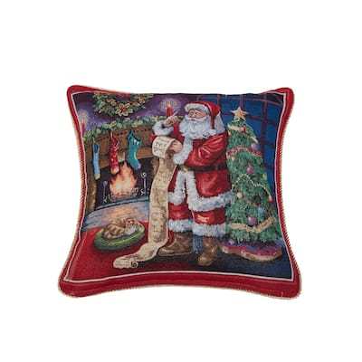 Violet Linen Seasonal Xmas Christmas Holiday Bliss Pattern Decorative Cushion Cover