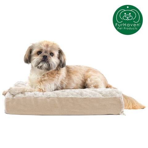 FurHaven Pet Bed Ultra Plush Deluxe Memory Foam Mattress Dog Bed