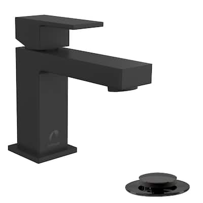 Belanger Single Handle Bathroom Faucet with Drain, Matte Black