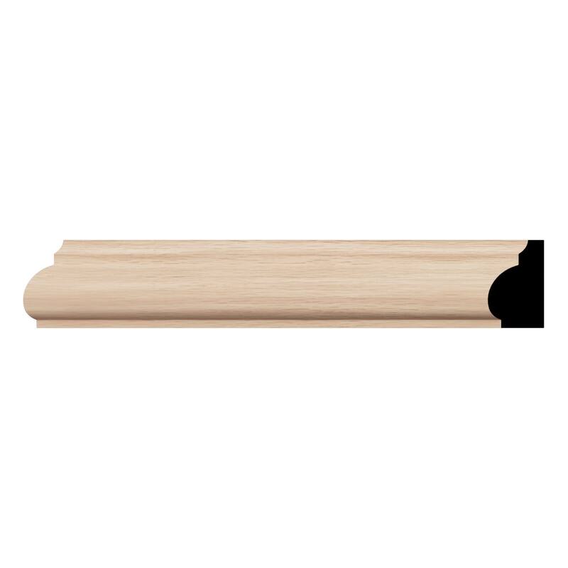 WM1201 11/16-in D x 1-1/4-in W x 96-in L Americraft Solid Hardwood Stain Grade Base Cap Moulding - Red Oak
