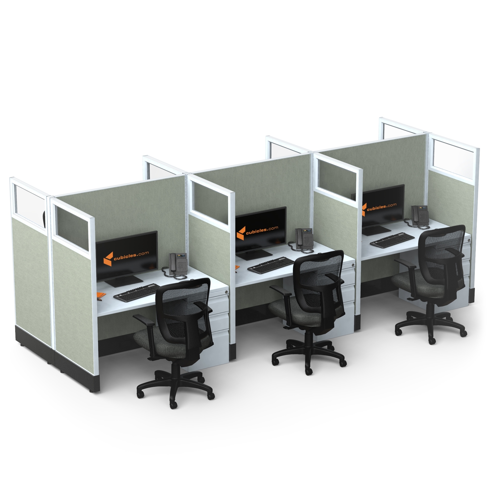 Cubicle Workstations 53H 6pack Cluster Powered - Overstock - 29211293