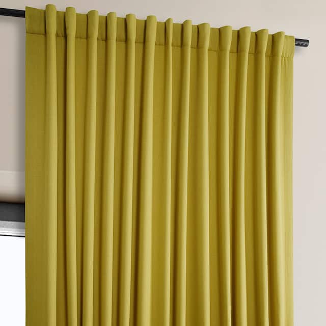 Exclusive Fabrics Faux Linen Extra Wide Room Darkening Curtain Panel