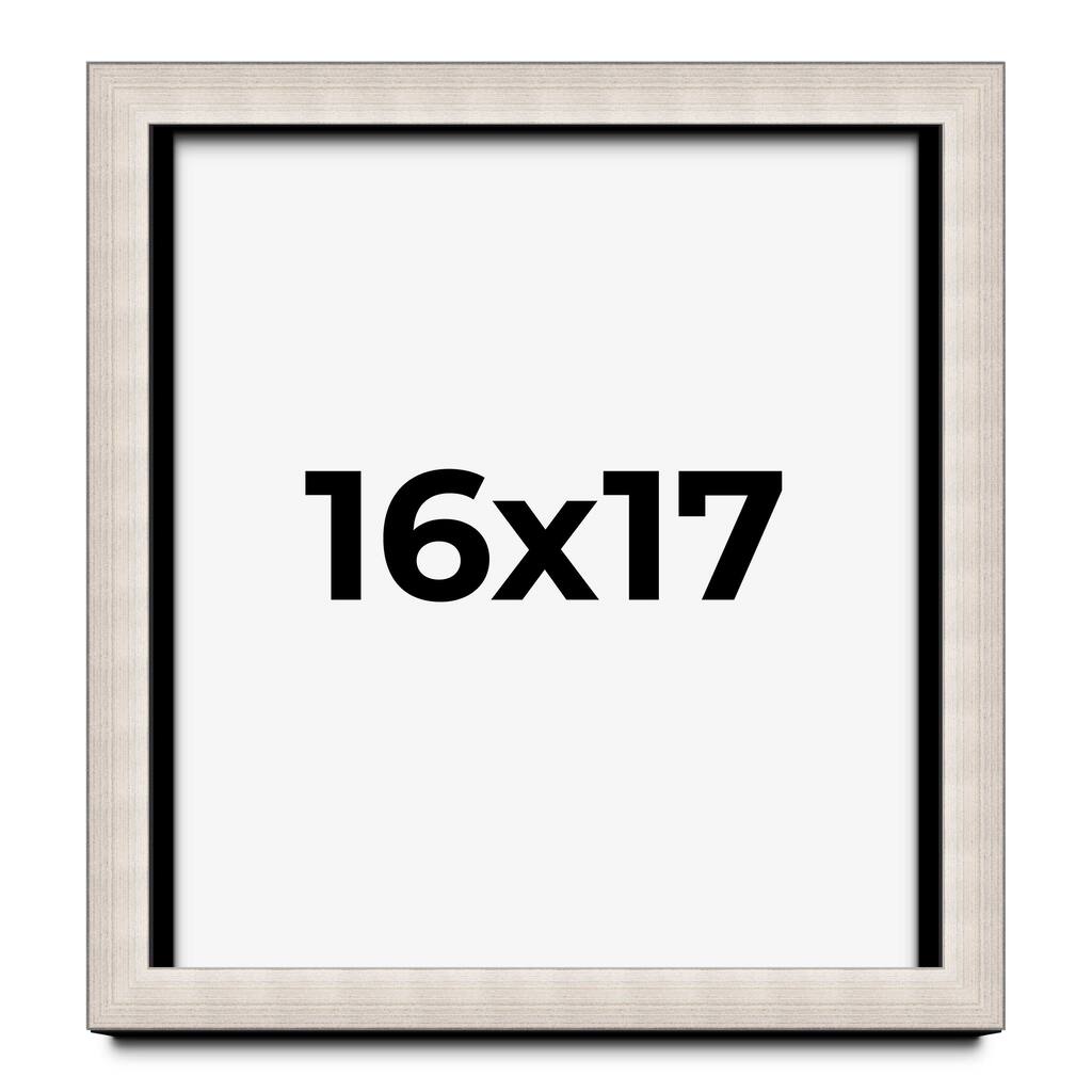 16x17 Shadow Box Frame Silver Real Wood Contemporary Shadowbox Display Frame UV Acrylic Front Acid Free Backing and Hardware