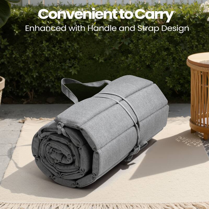 Pellebant Outdoor Chaise Lounge Cushions Patio Lounger Pad with Straps