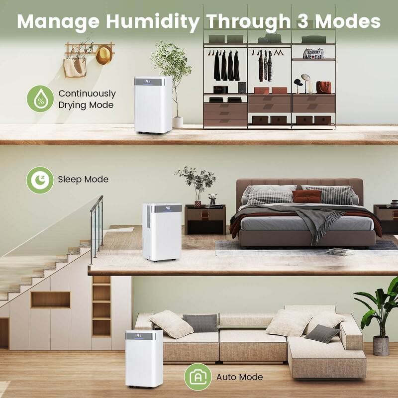 Costway 32 Pints Dehumidifier Portable Dehumidifier with 3-Color - See Details