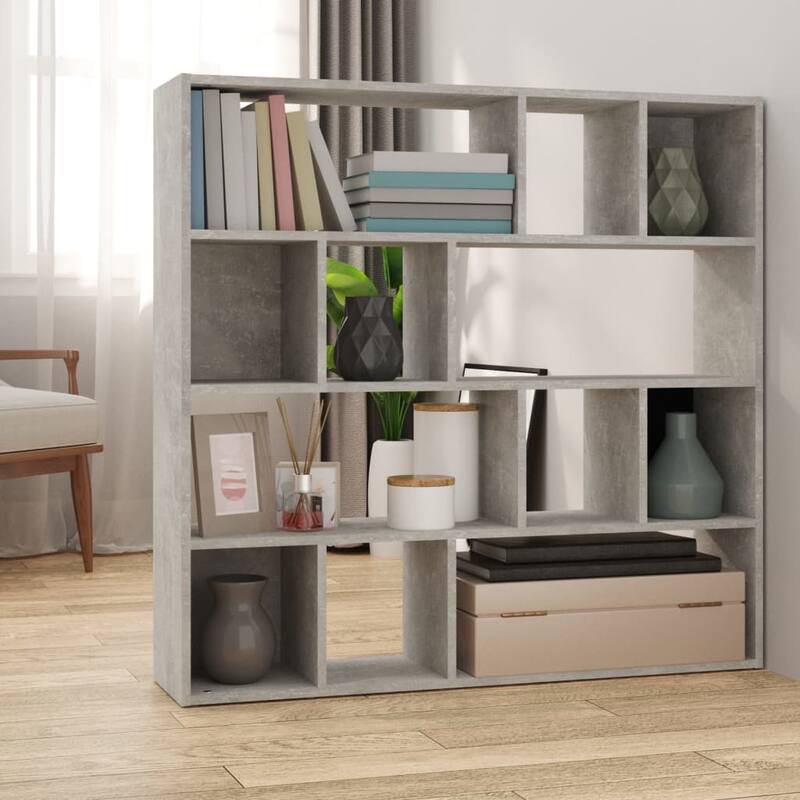 vidaXL Book Cabinet/Room Divider - Concrete gray