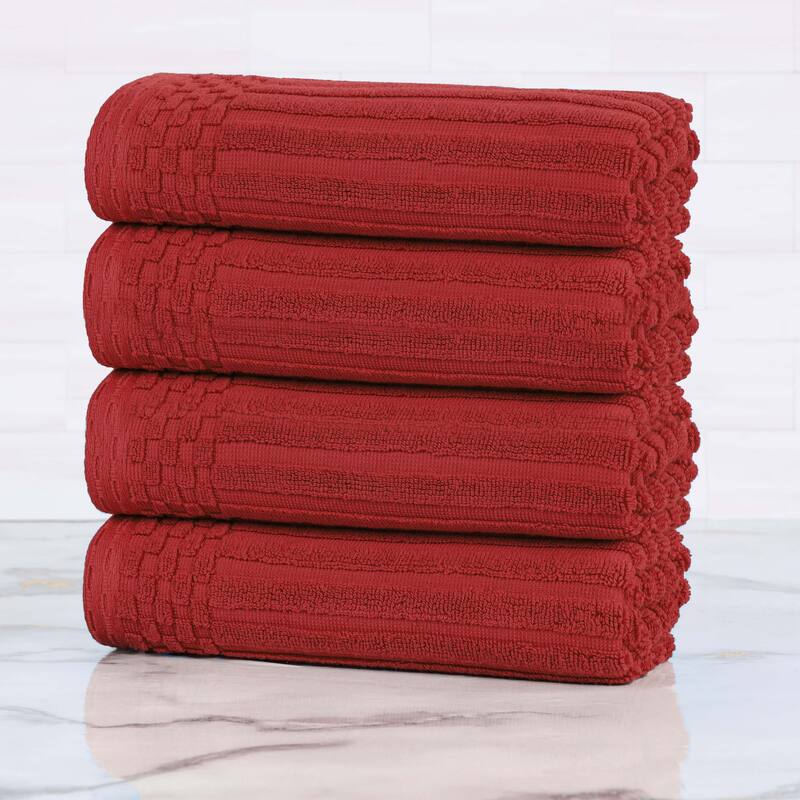 Superior Soho Ribbed Cotton Hand Towel Set of 4
