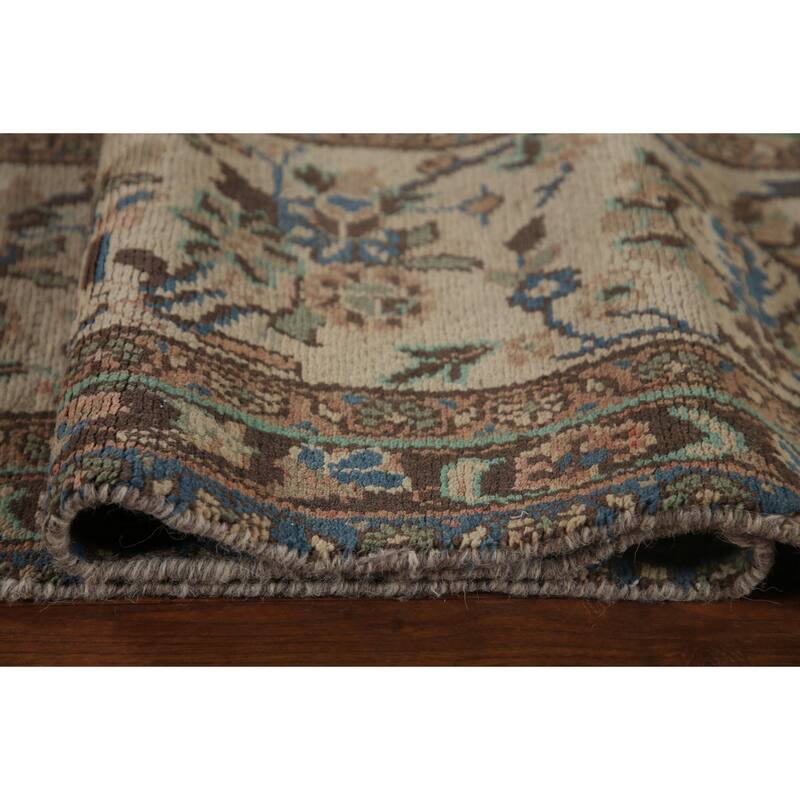 Mashad Persian Vintage Area Rug Handmade Wool Carpet - 10'2" x 12'11"