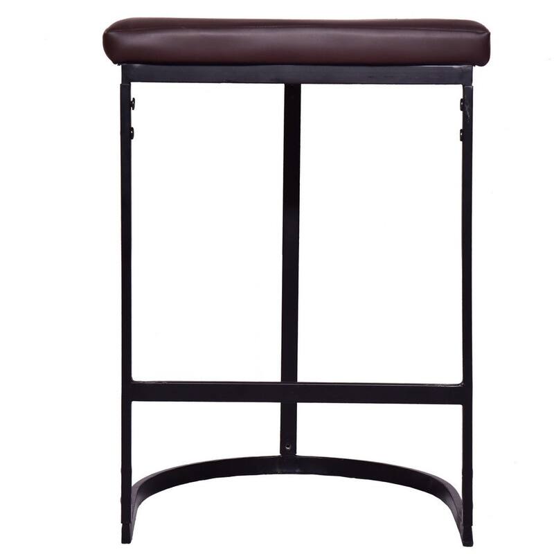 26 Inch Counter Height Stool with Vegan Faux Leather Upholstery - 26 H x 19 W x 19 L Inches