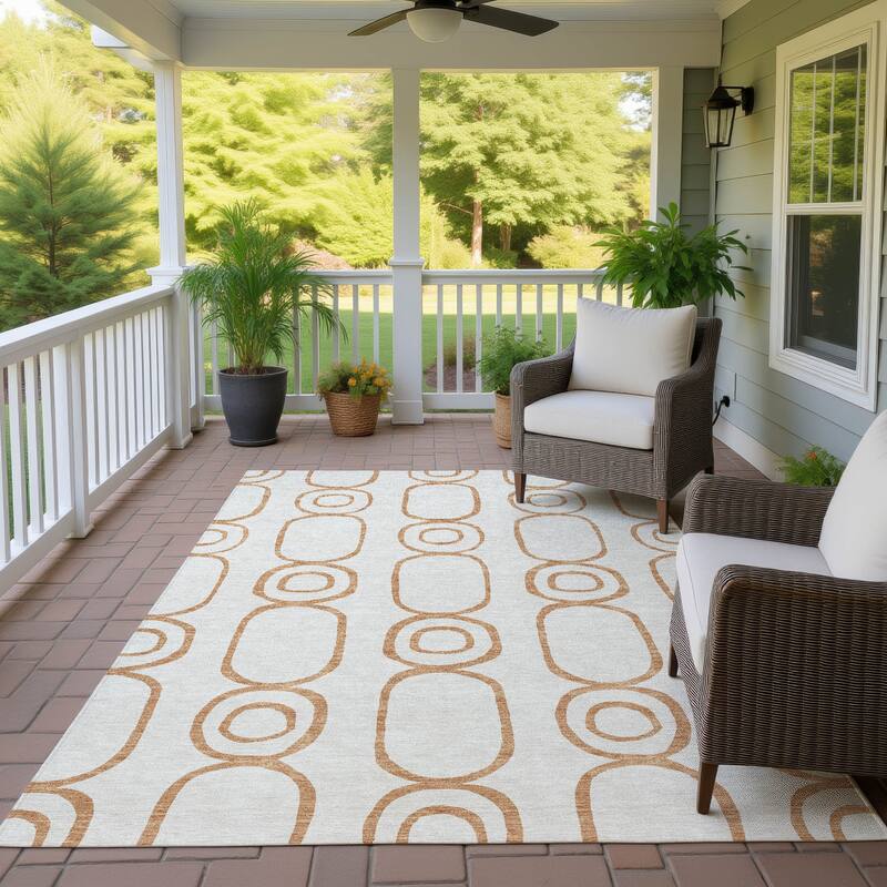 Machine Washable Indoor/ Outdoor Modern Vibe Chantille Rug