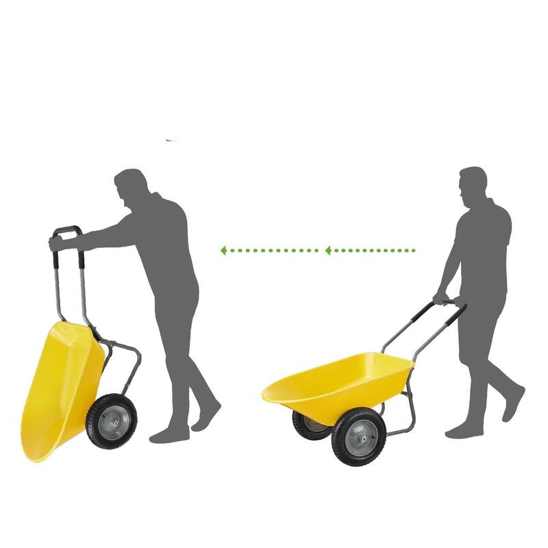 Multipurpose Garden Wheelbarrow with 5 Cubic Feet Capacity and Comfortable Padded Handle - 36 L X 25 W x 20 H