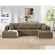 preview thumbnail 3 of 45, U shape Modular Sectional Sofa, Compressed Sectional Sofa Modern Minimalist Style Corduroy Couch