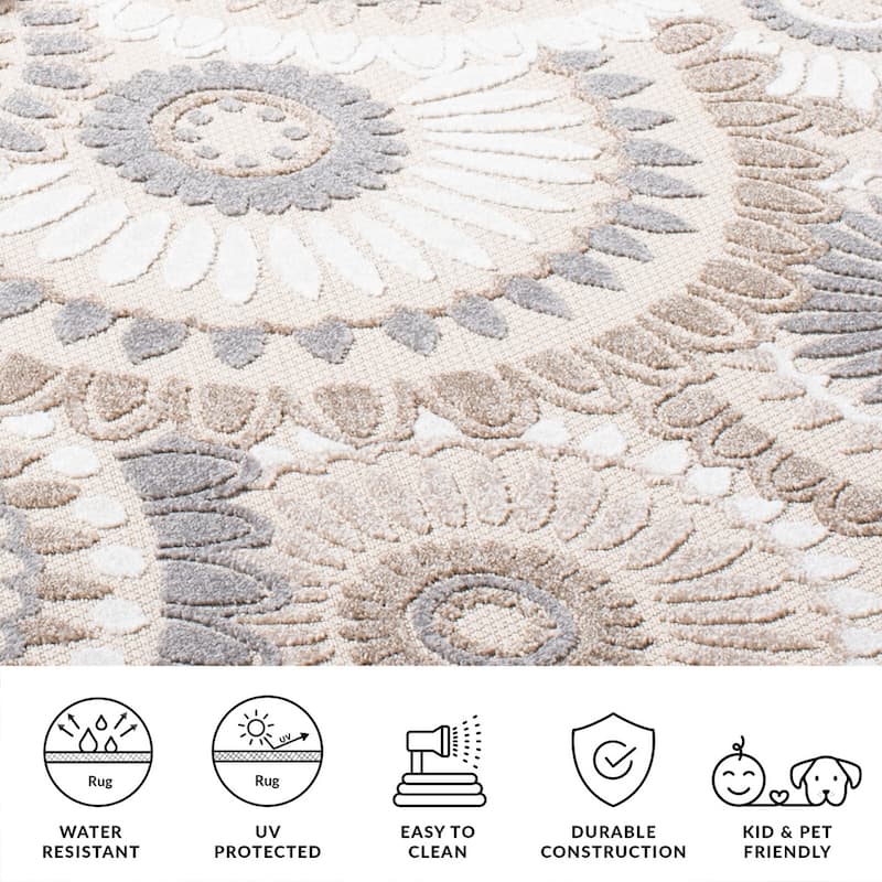SAFAVIEH Cabana Marii Indoor/ Outdoor Waterproof Patio Floral Rug