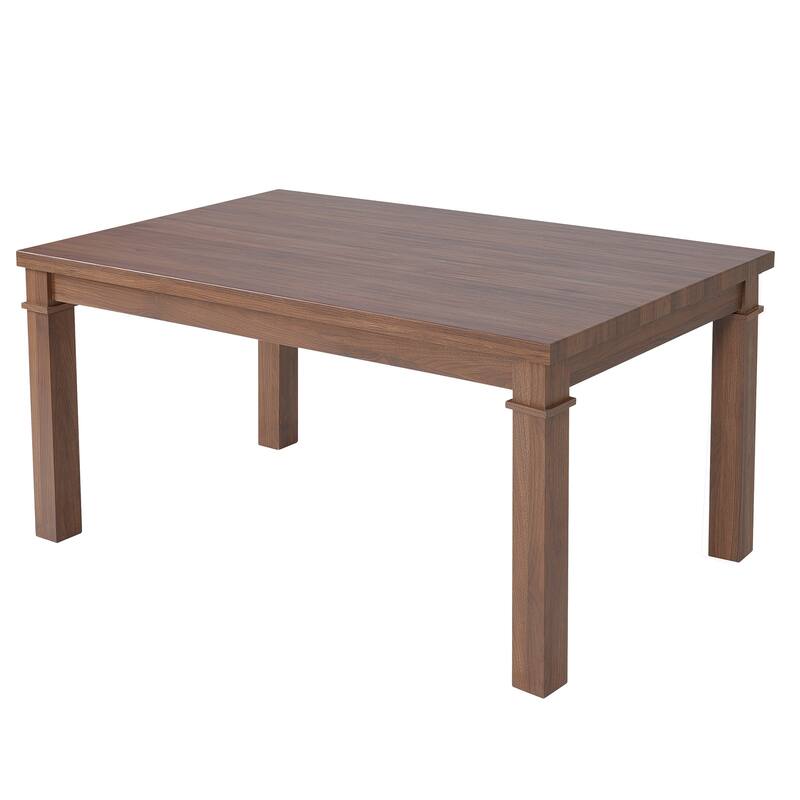 Modern 6-Piece Dining Set, Rectangle Table with 4 Upholstered Chairs and Bench for Dining Room Enjoyment