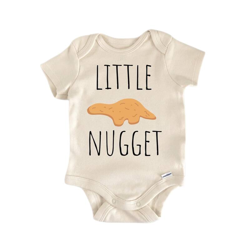 Little Nugget Dinosaur - Baby Boy Girl Clothes Infant Bodysuit Funny Cute Newborn - White - 6-9M